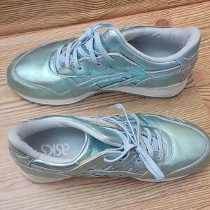 Asics Women's Iridescent Sneakers - Light Blue and Silver